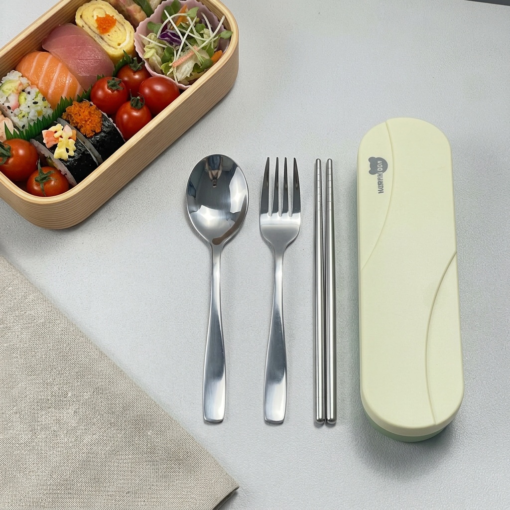 Camp Utensil Set - Portable Cutlery Set Stainless Steel Utensils