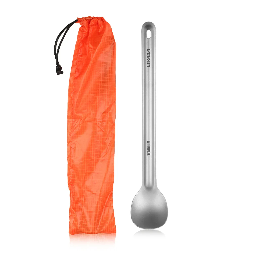 Outdoor Camping Dining Set - Lixada 15g Titanium Long Handle Spoon