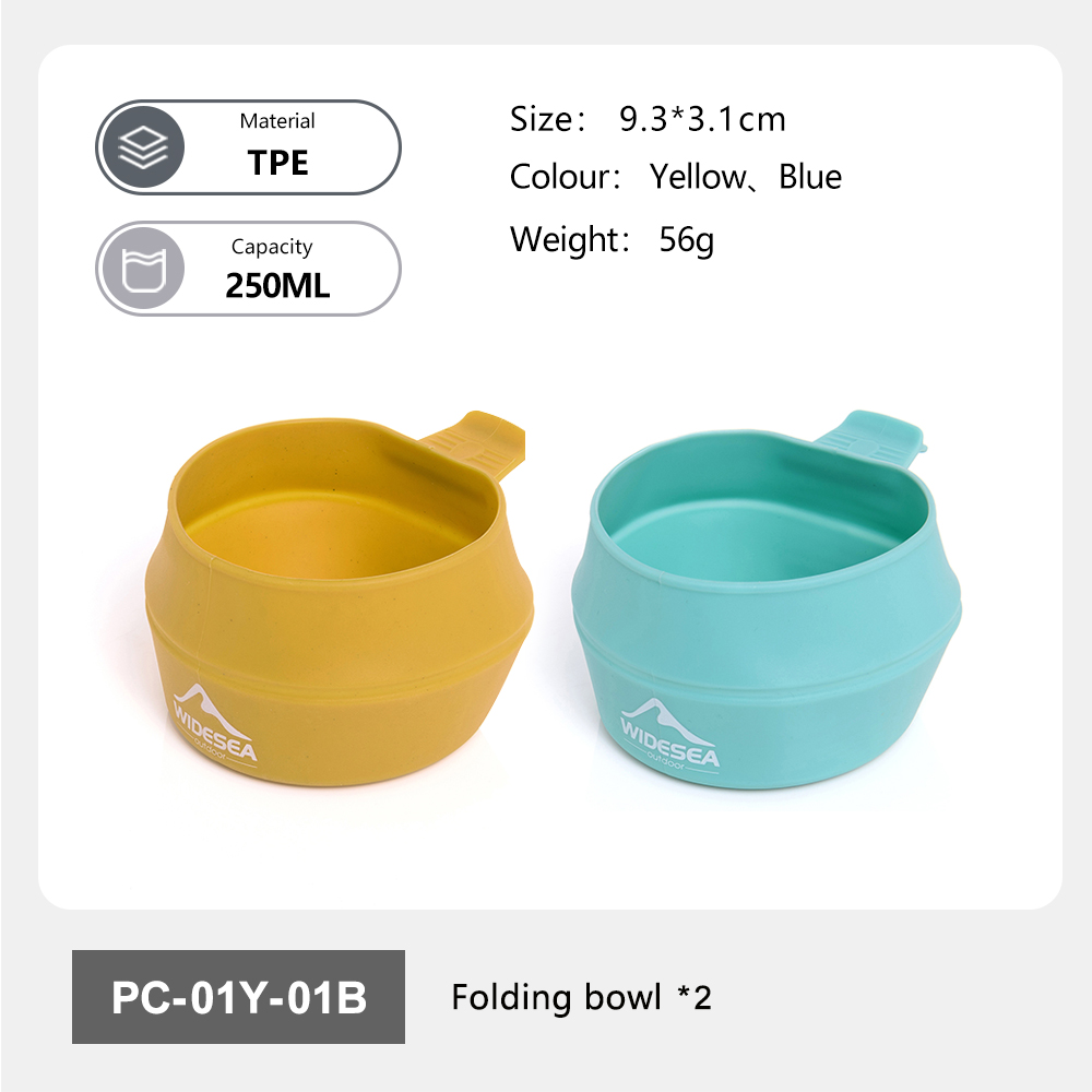 Outdoor Camping Dining Set - Widesea Camping 250ml Soft Folding Cup