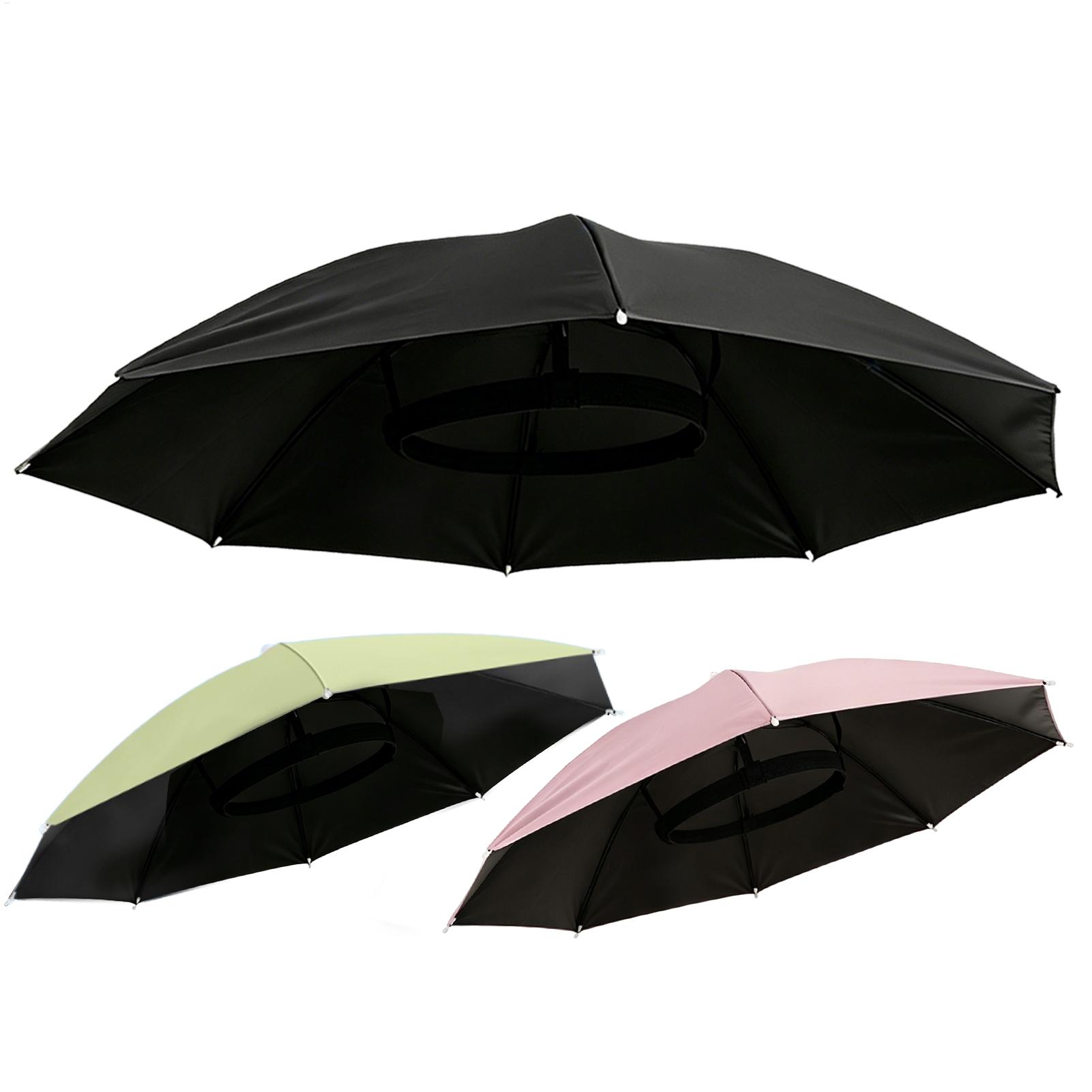 Outdoor Camping Umbrella - Folding Umbrella Hat Waterproof Hands Free