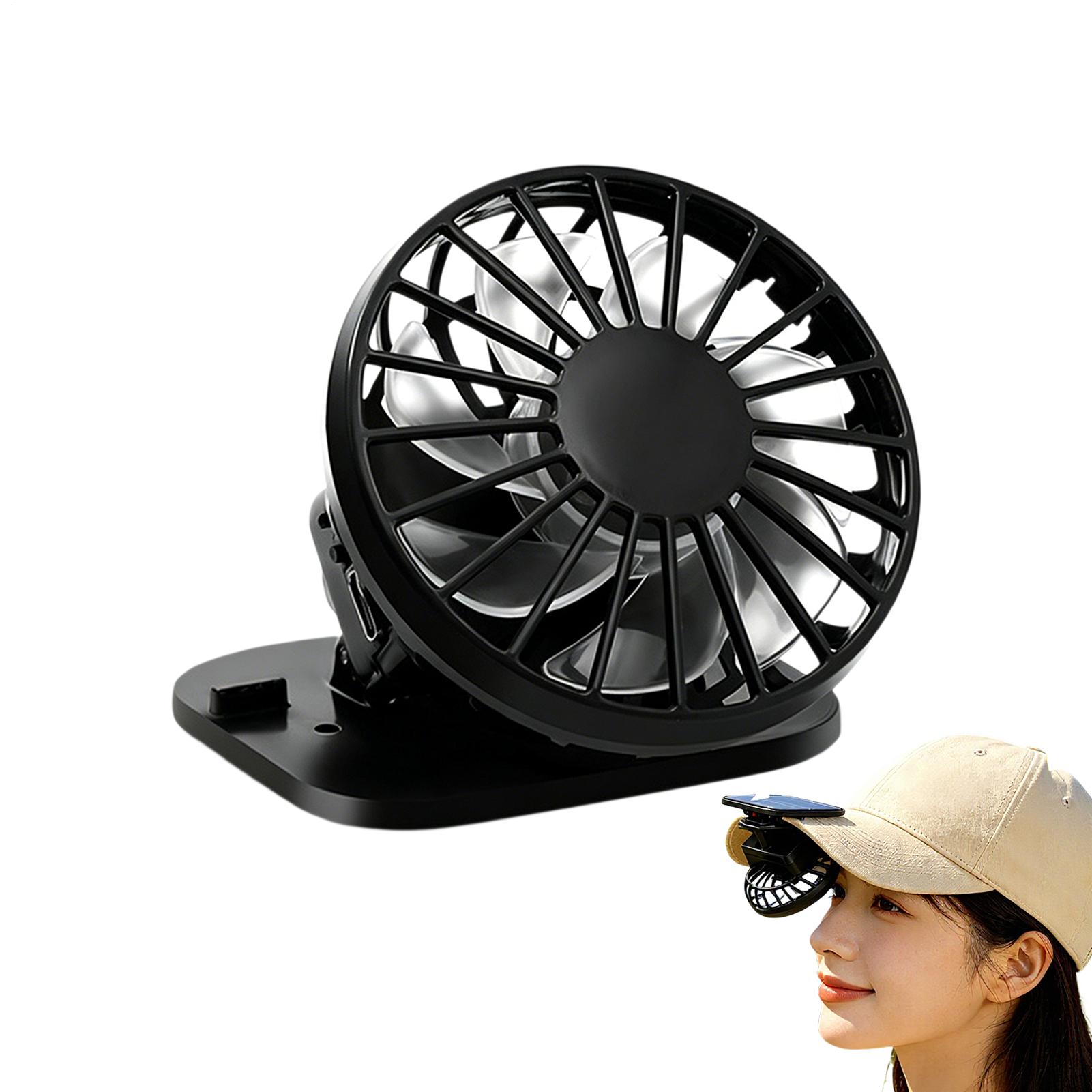 Outdoor Camping Misting Fan - Hat Clip Fan 3 Speeds Hands-free