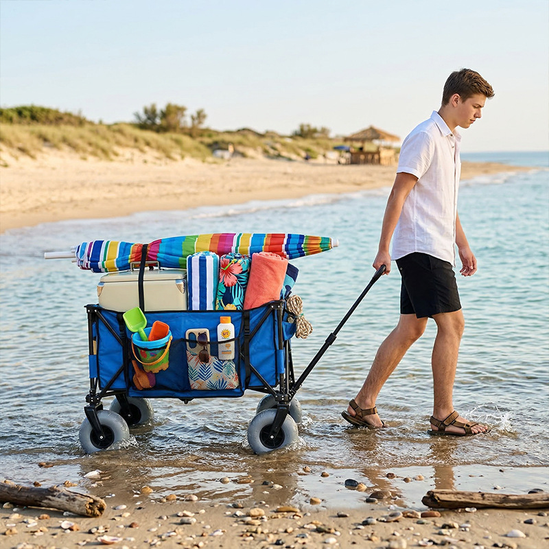 Foldable Metal Beach Wagon Qui - Outdoor Camping Folding Table recension och pris