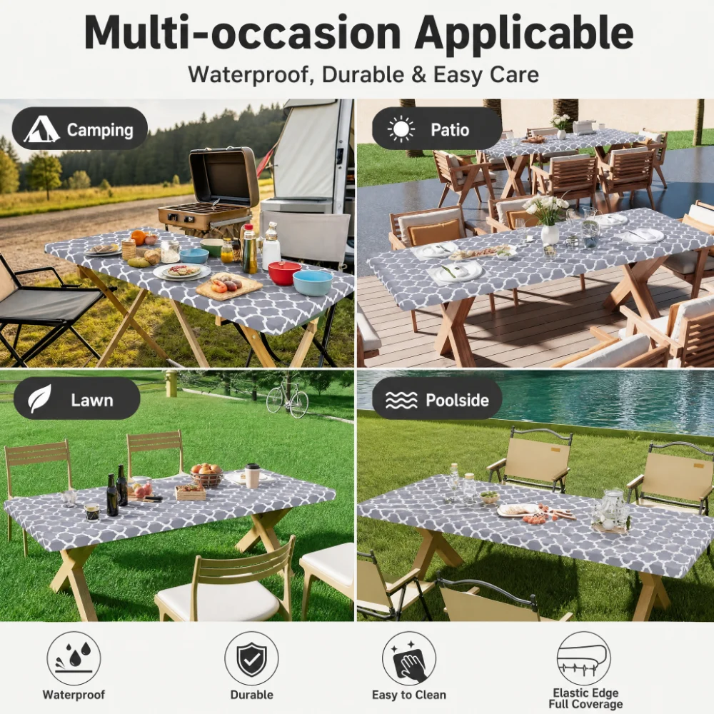 Rectangle Table Cloth Cover, P - Outdoor Camping Folding Table recension och pris