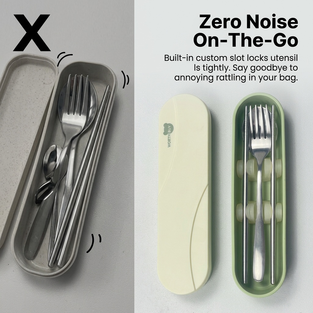 Portable Cutlery Set Stainless - Camp Utensil Set recension och pris