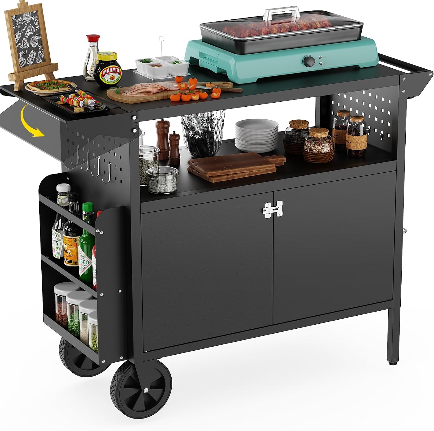Outdoor Grill Cart Table With  - Outdoor Camping Folding Table recension och pris