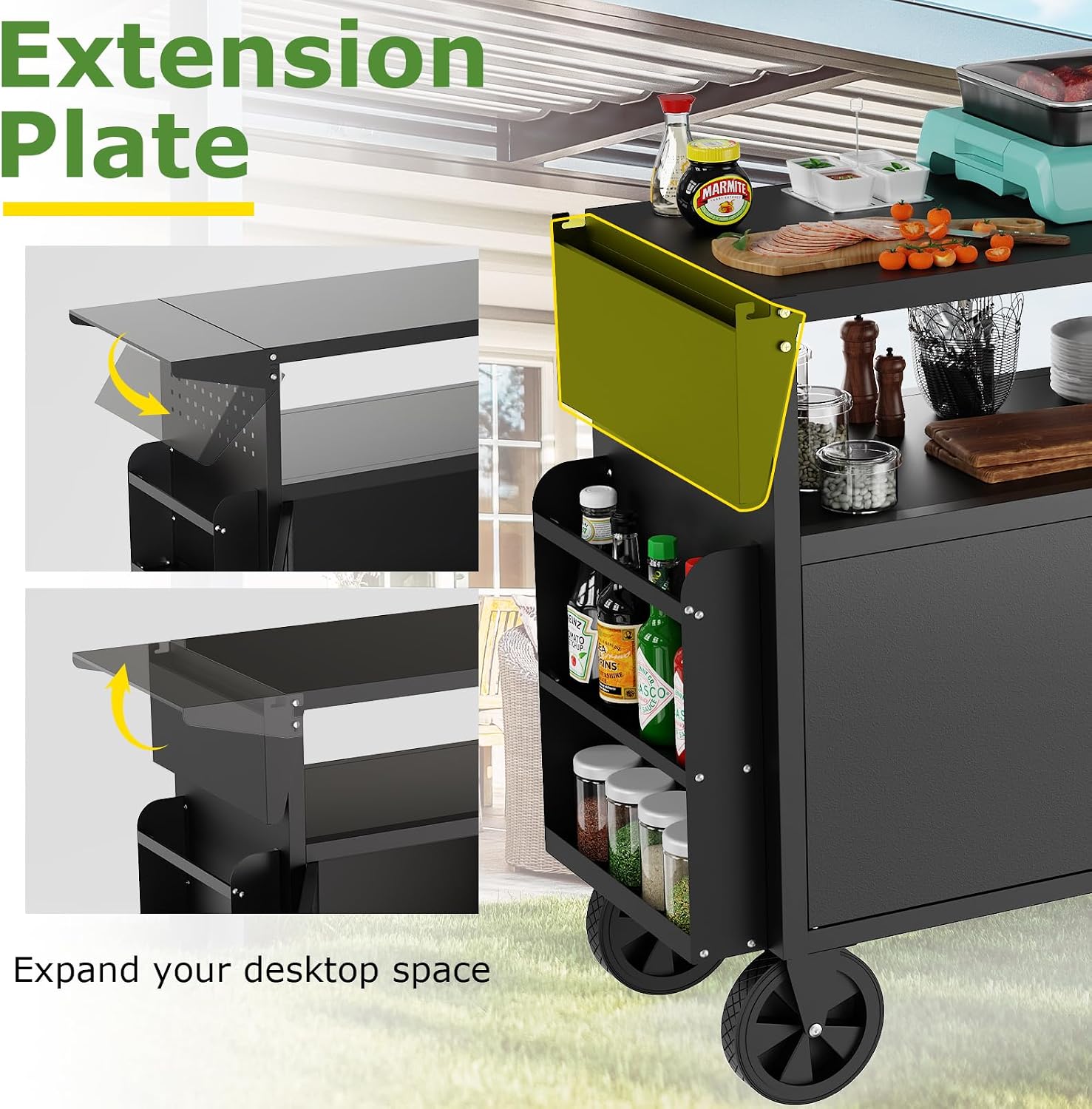 Outdoor Grill Cart Table With  - Outdoor Camping Folding Table recension och pris