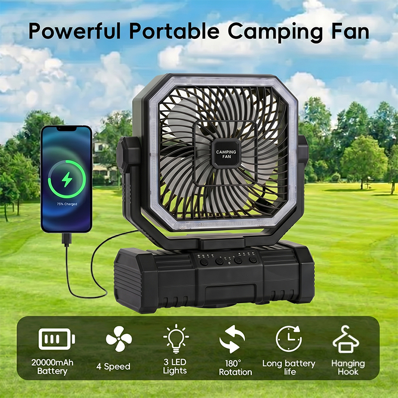 20000mAh Camping Ceiling Fan R - Outdoor Camping Misting Fan recension och pris