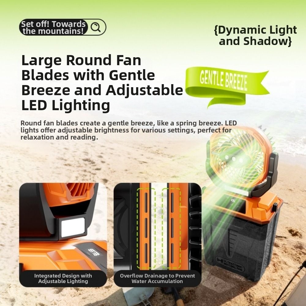 Large Water Tank Spray Camping - Outdoor Camping Misting Fan recension och pris