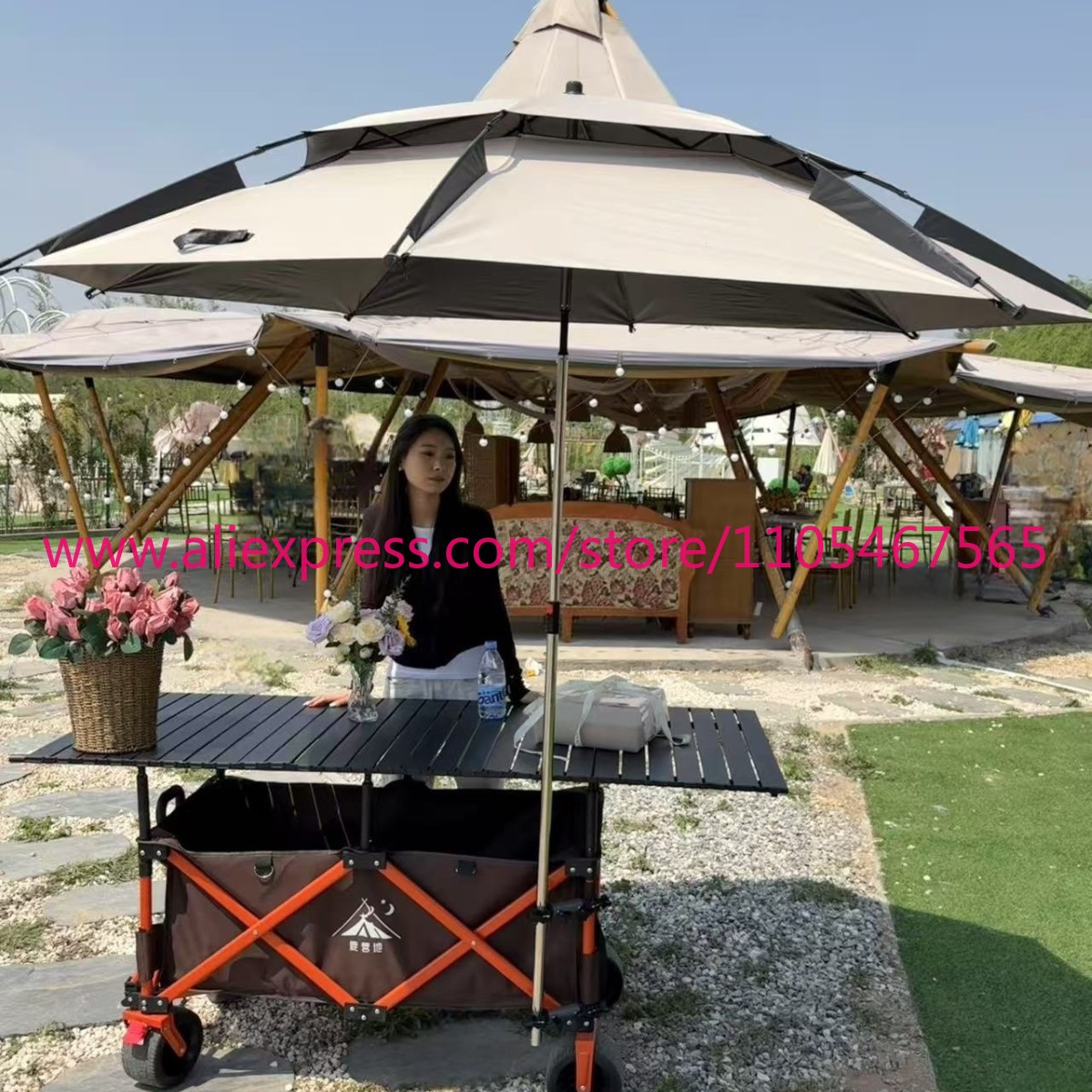 1PCS camper stall large foldab - Outdoor Camping Umbrella recension och pris