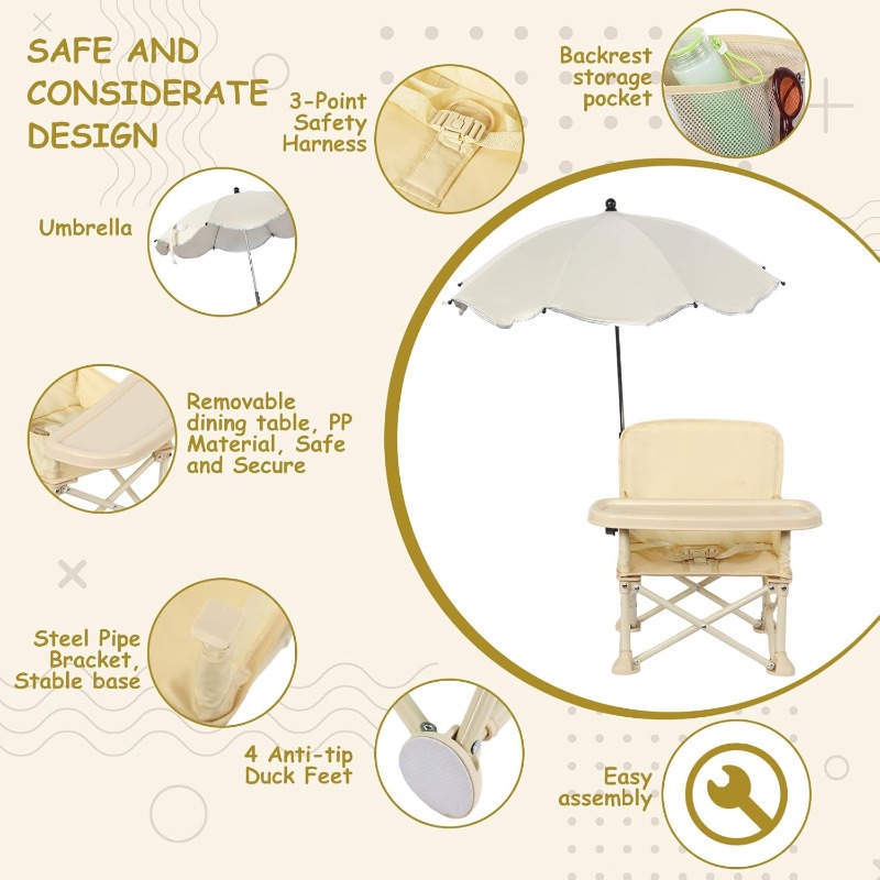 Baby Outdoor Beach Chair with  - Outdoor Camping Umbrella recension och pris