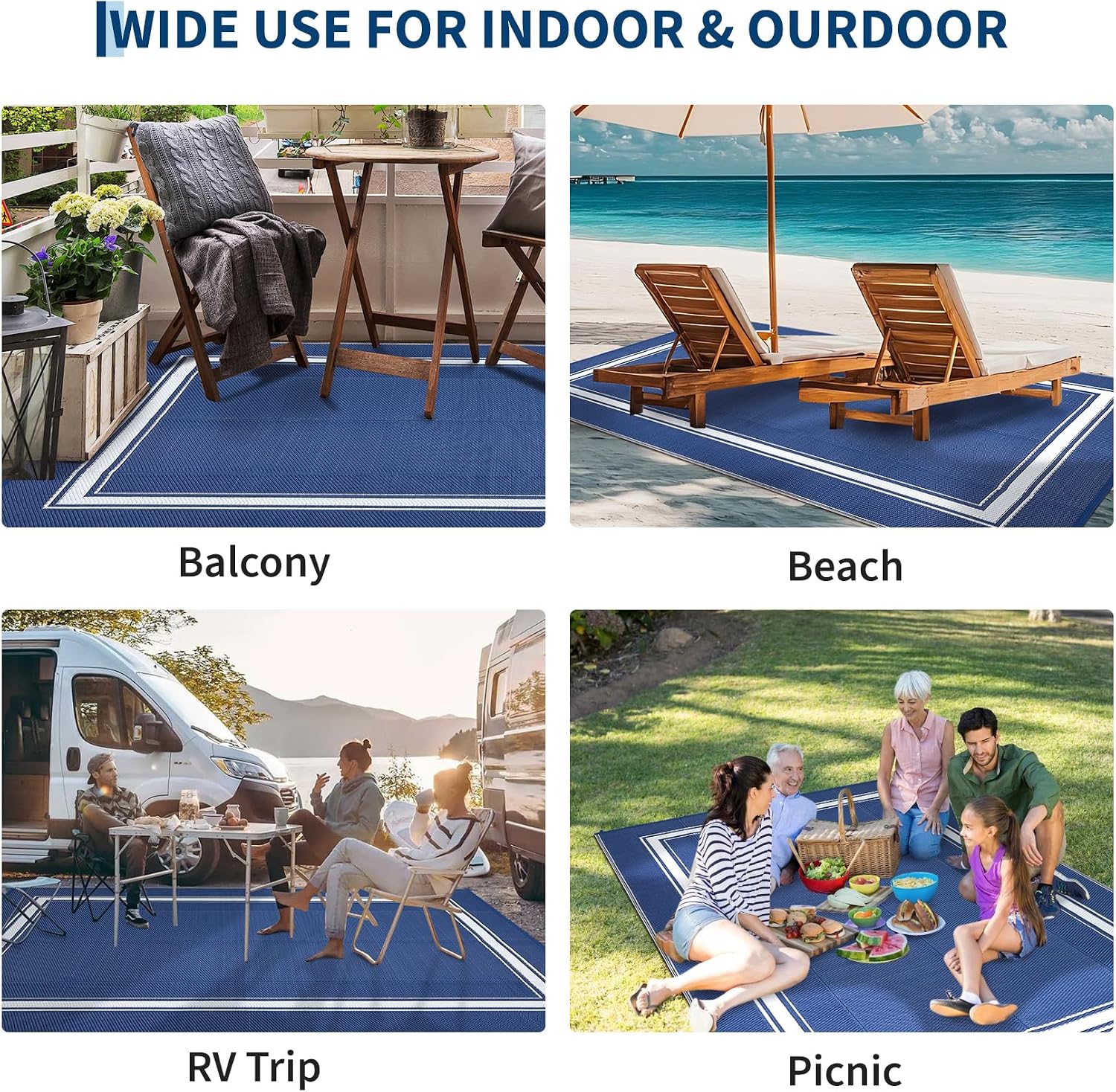 8x10/9X12FT Outdoor Rug Carpet - Outdoor Camping Rugs 8X10 recension och pris