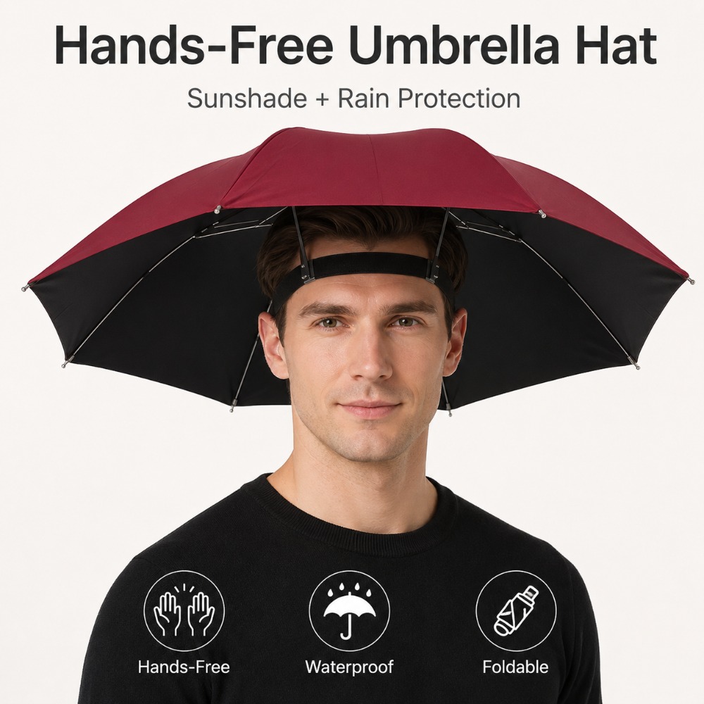 Foldable Head Umbrella Hat Han - Outdoor Camping Umbrella recension och pris