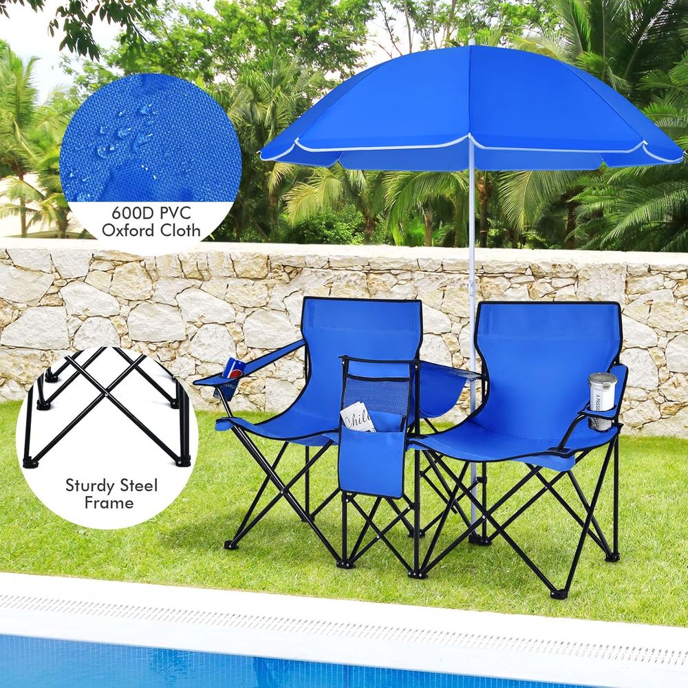 Portable Folding Picnic Chairs - Outdoor Camping Umbrella recension och pris