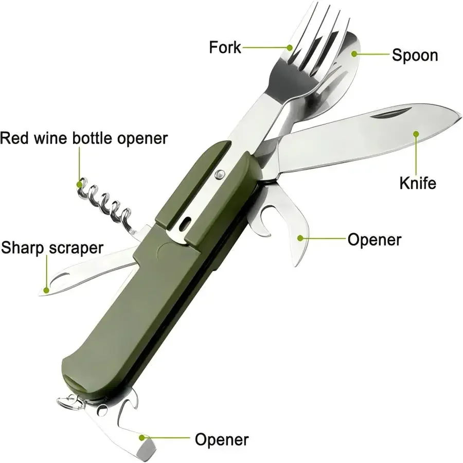Camping Gear 5-in-1 Stainless  - Camp Utensil Set recension och pris