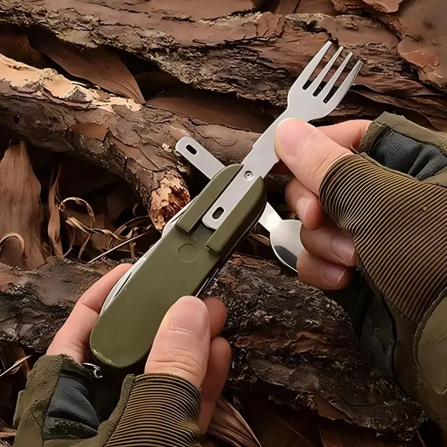Camping Gear 5-in-1 Stainless  - Camp Utensil Set recension och pris