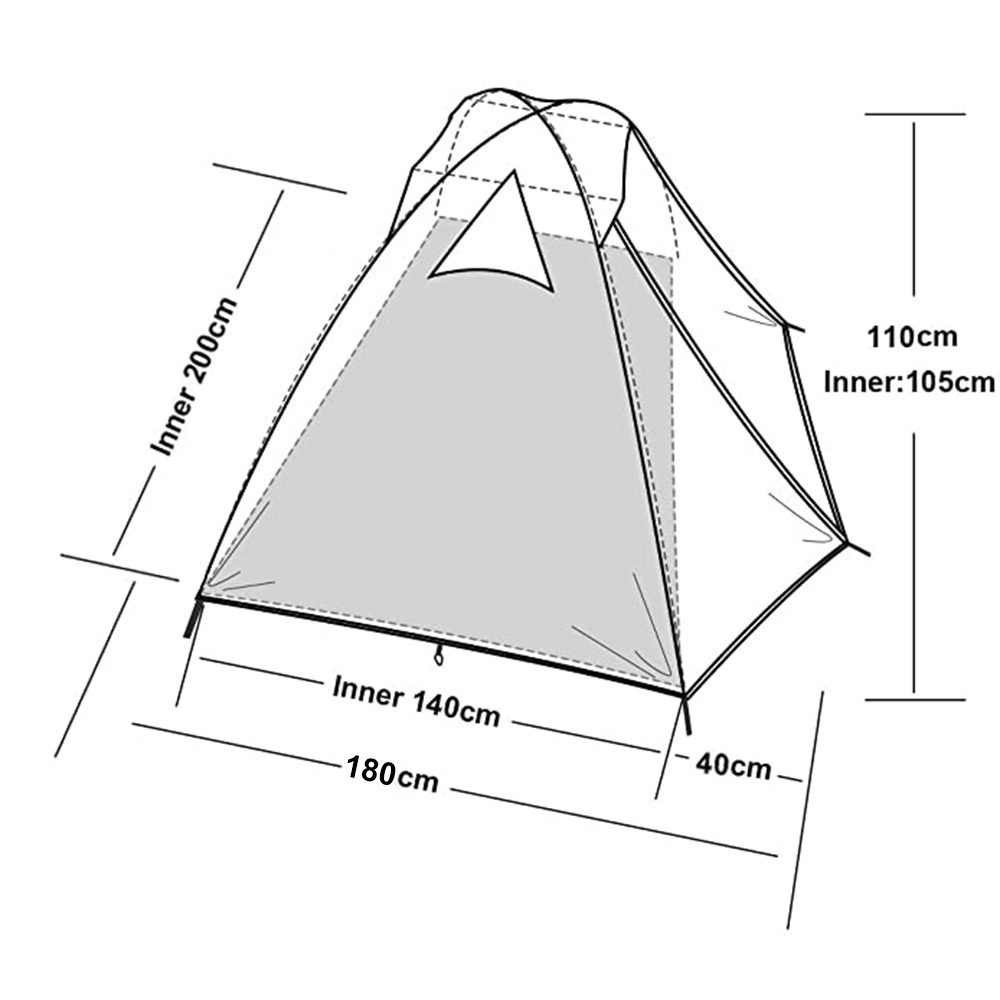 Desert&Fox 2 Person Tent Light - Outdoor Camping Dome recension och pris