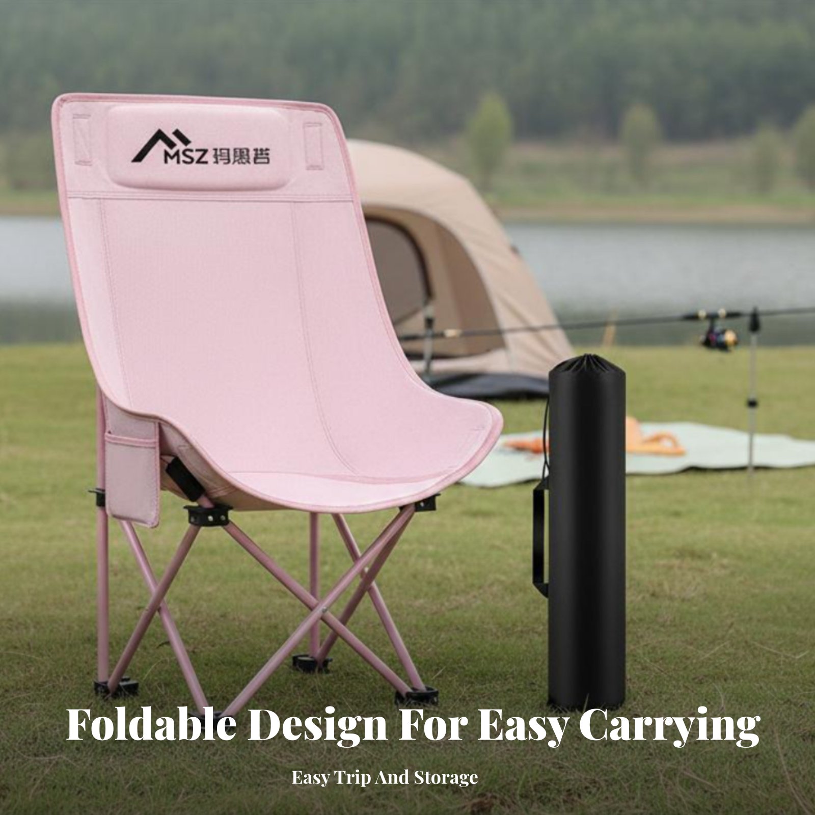 Foldable Mesh High Back Chair  - Outdoor Camping High Chair recension och pris