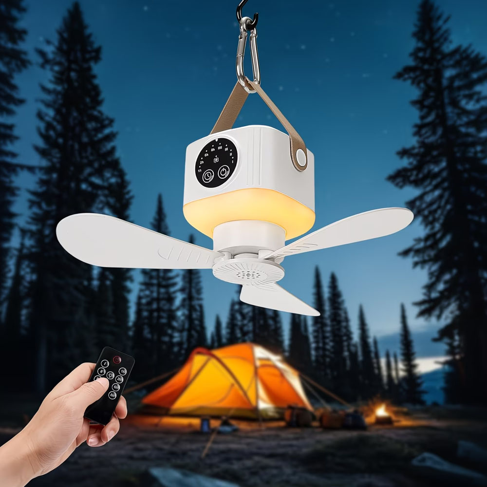 Portable Ceiling Fan with Ligh - Outdoor Camping Misting Fan recension och pris