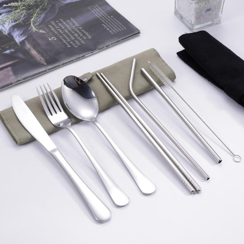 8 Pcs/Set Tableware Travel Cut - Camp Utensil Set recension och pris