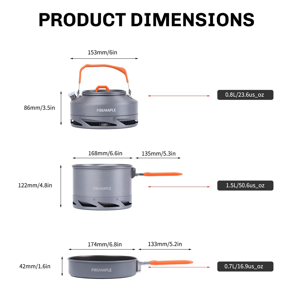 Fire Maple Camping Cookware Ut - Outdoor Camping Dining Set recension och pris