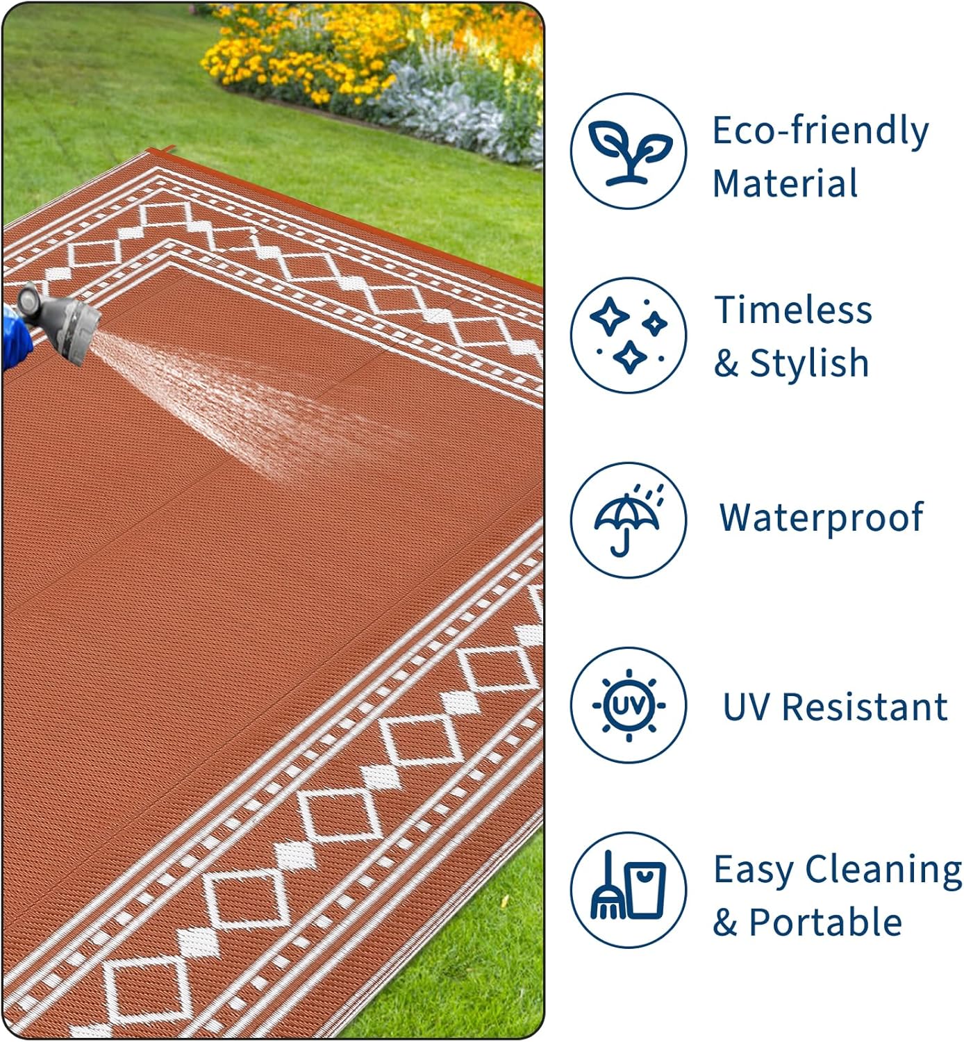 8x10 Waterproof Reversible Pla - Outdoor Camping Rugs 8X10 recension och pris