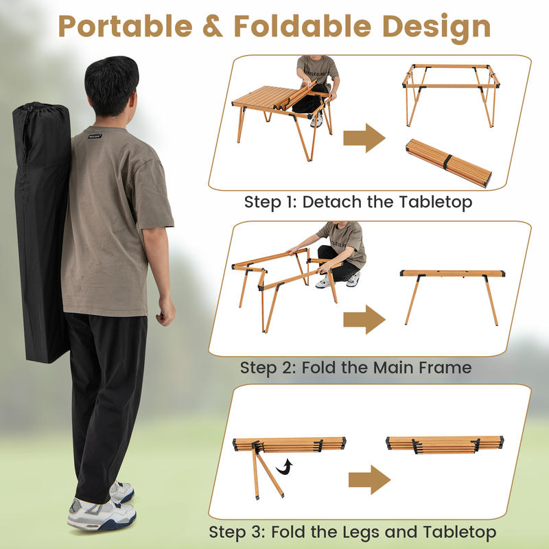 Single Folding Picnic Table 93 - Outdoor Camping Folding Table recension och pris